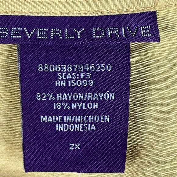 NWT Lot Of Three Beverly Drive Women 2X Button 3/4 Tab Sleeve Top Gold White Red - Picture 8 of 16